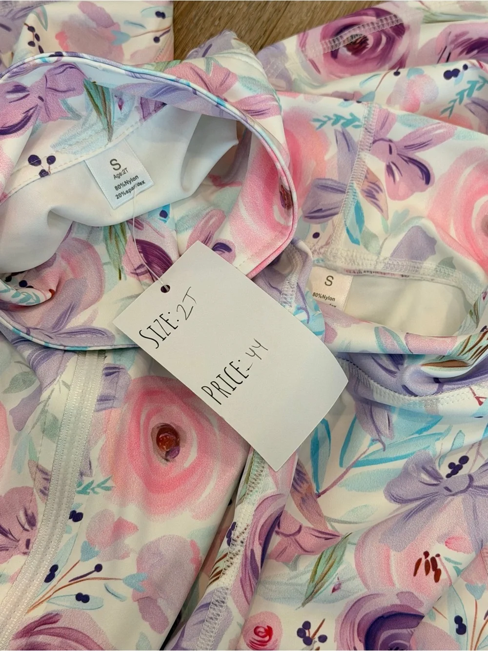 NWT Boutique Blushing Blooms Zip Up Matching Set